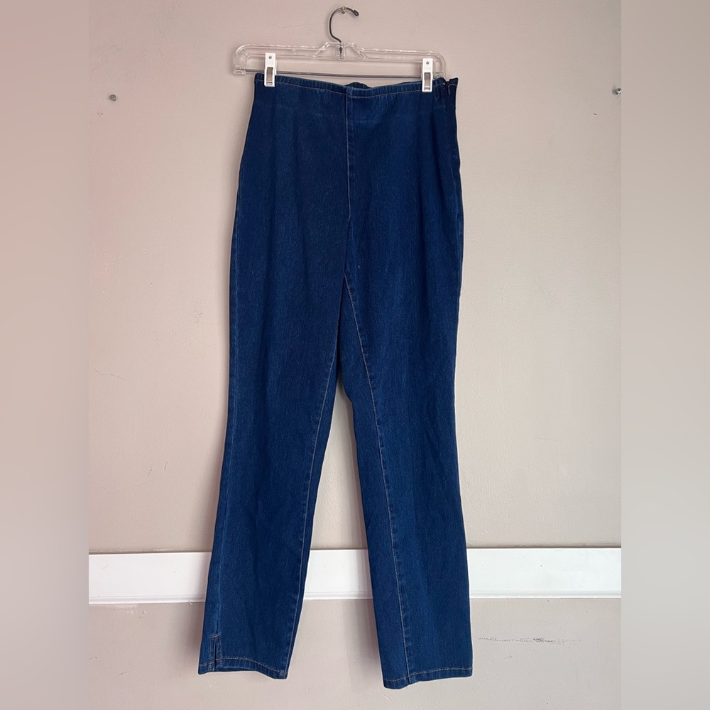 MarlaWynne Black and Blue Elastic Waist Pants